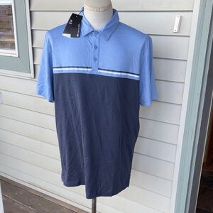 Travis Mathew New with Tags Two-Tone Blue Polo Shirt.  XL.